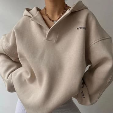 Oversized Hoodie – Sand Beige