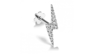 Maria Tash Diamond Lightning Bolt Stud – 18k White Gold